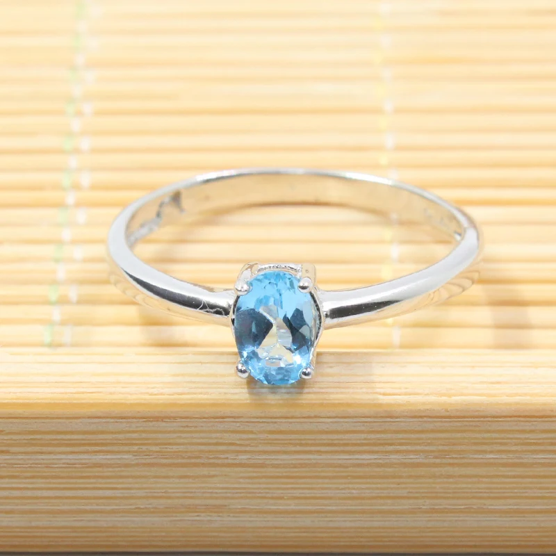 Горячая продажа Гарантия 100% Натуральный топаз модное Кристальное кольцо 925