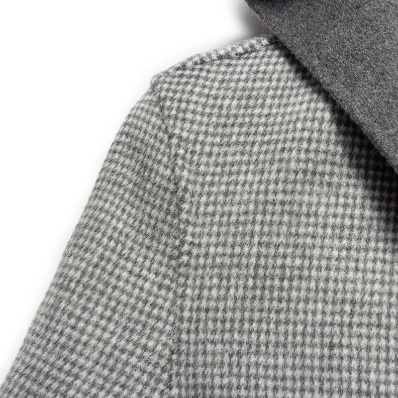 2019 осень и зима новое двустороннее шерстяное пальто с капюшоном карманами