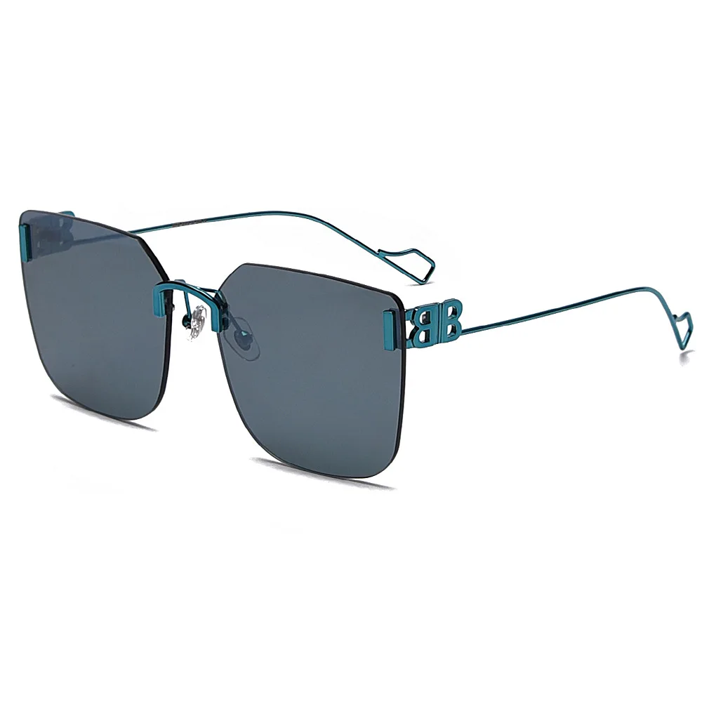 

2021 Women Sunglasses Fashion Rimless Square Sun Glasses Brand Desinger Metal Shades Glasses UV400 Eyewear For Travel Driving