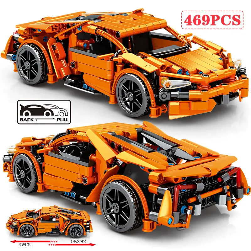 

491 Pcs City Compatible Technical Pull Back Racing Car Building Blocks Speed Supercar Vehicle Bricks Toys for Children