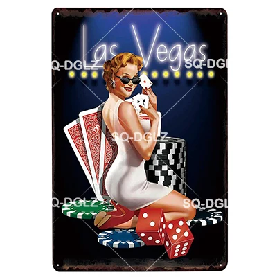 [SQ-DGLZ] LAS VEGAS металлический знак бар Настенный декор оловянный знак винтажный Бар Паб Настенный декор живопись покер таблички Боулинг Арт плакат