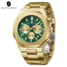 SAPPHERO Watch for Men with Stainless Steel Chronograph Quartz Movement Waterproof 30M Luxury Casual