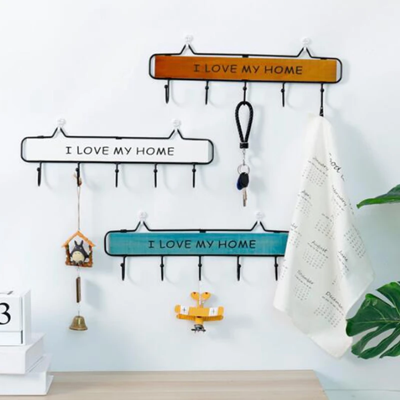 1 шт. милый настенный держатель для ключей с рисунком 3 крючка цепочка хранения
