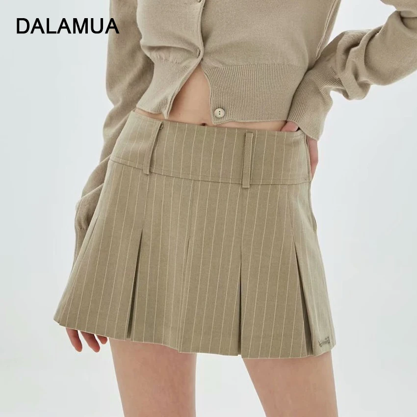 

Women Pleated Skirt Striped High Waist Sexy Street Wear Lady Soft School Girls 2021 Autumn Summer New Fashion Female Mini Skirts