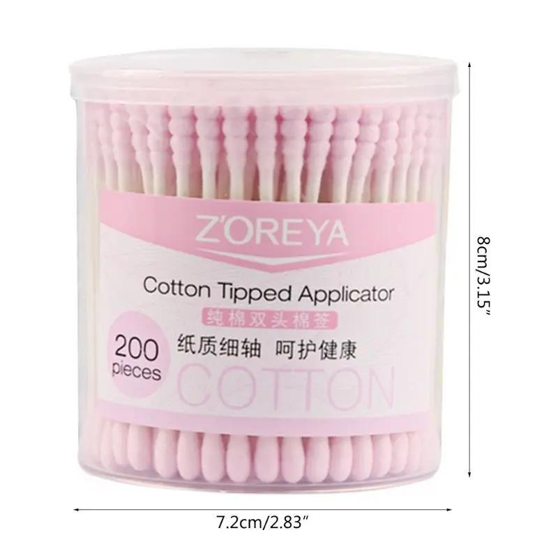 

200Pcs New Disposable Cotton Swab Applicator Swabs Ear Cleaner Cotton Buds