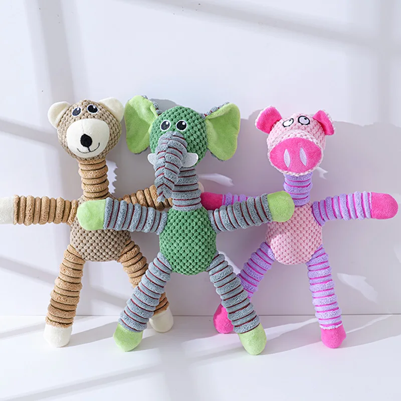 

Кукурузная бархатная игрушка для собак, слон, медведь, свинья, в форме животного, средство для чистки зубов, игрушки для щенков, товары для до...