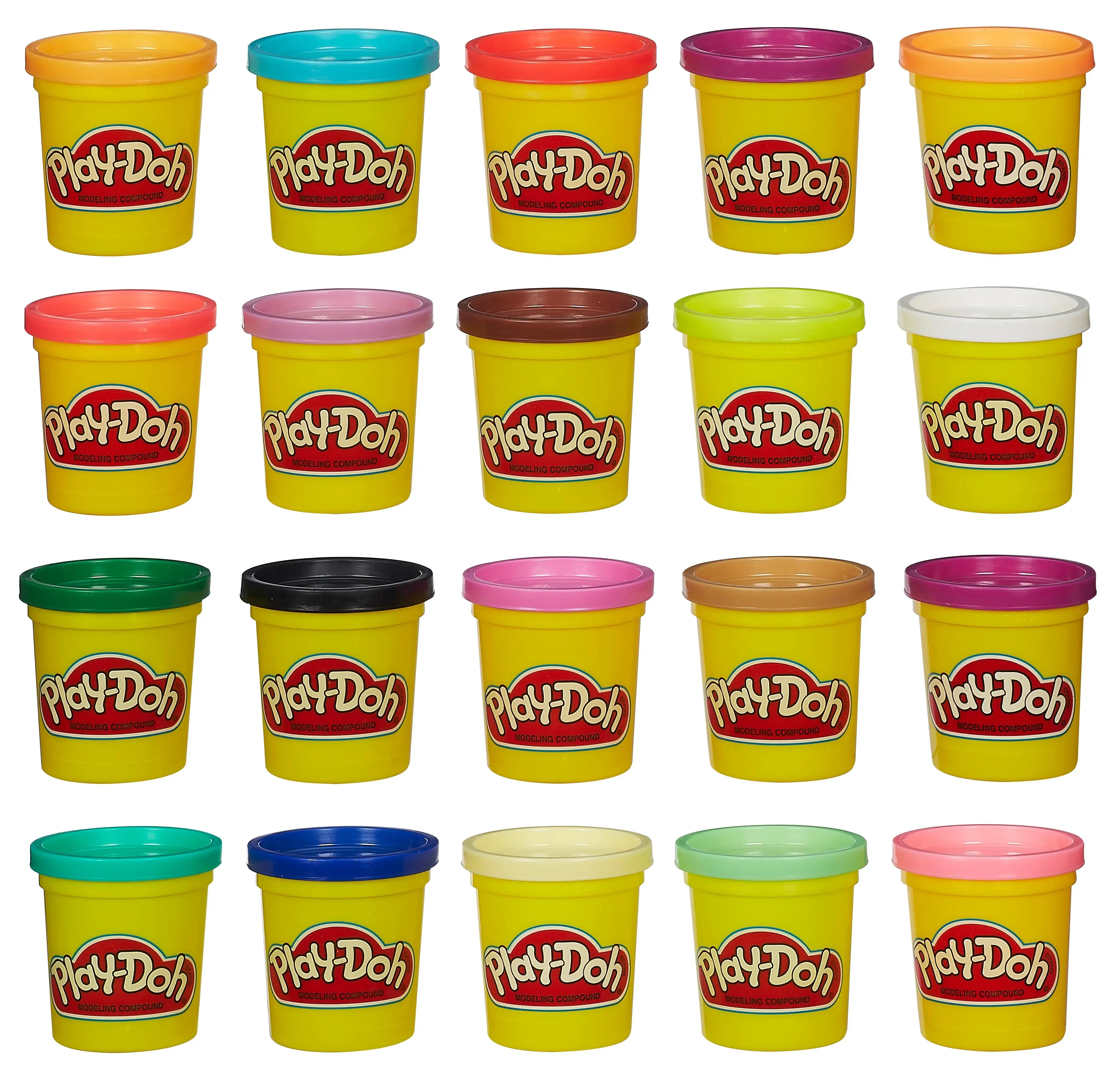 Набор игровой PLAY-DOH A7924EUC Плей-До Комплект суперцветов 20 баночек для лепки |