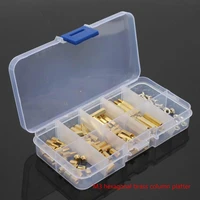 120pcs m3 high quality pcb threaded brass male female standoff spacer board hex screws nut assortment box kit with storage box