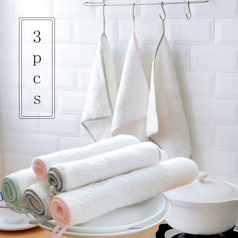 

3 шт./упак. Высокоэффективная антижировая тряпка для посуды, бамбуковое волокно, Волшебная кухонная моющая губка, чистящие тряпки