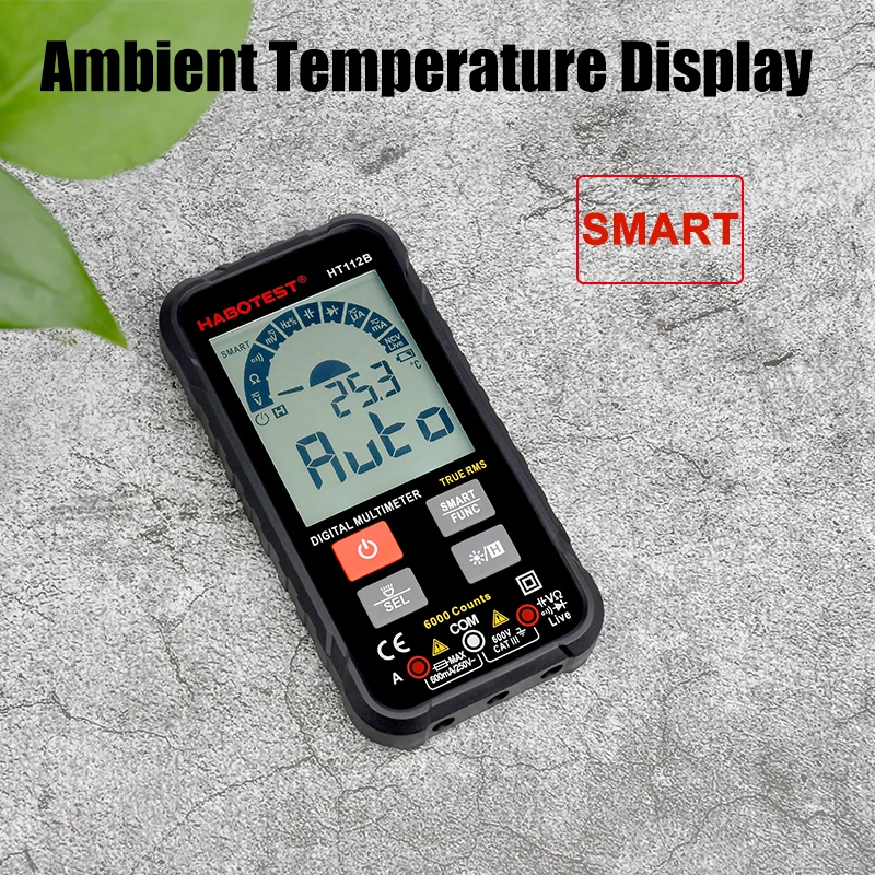HABOTEST мини умный мультиметр Цифровой Профессиональный Amp Ом Емкость Hz 600V AC DC