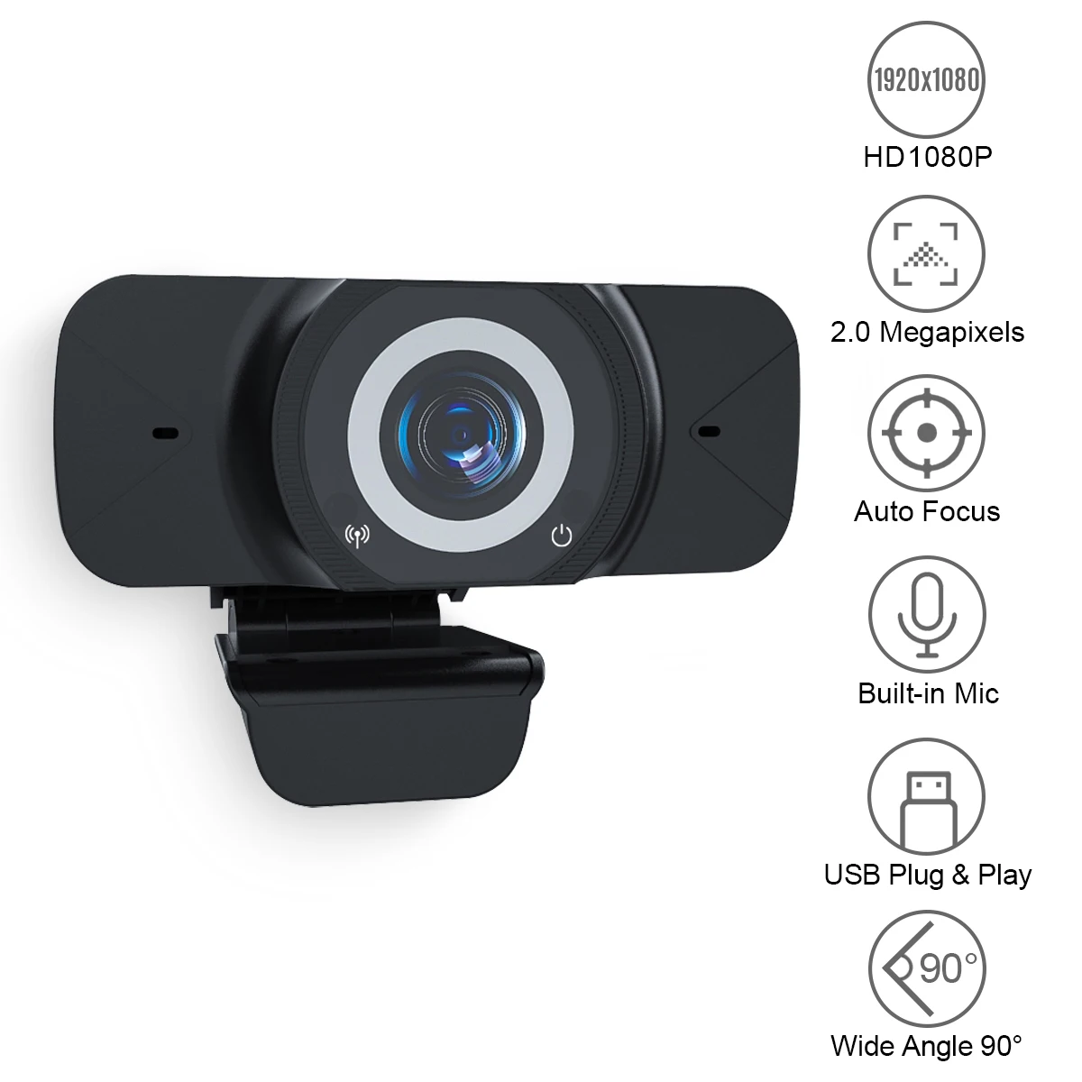 

H.264 Video Compression with Microphone 1080P HD Computer Camera Video Conference Camera Webcam 2 Megapixels Auto Focus