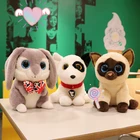 Плюшевая игрушка, набивная кукла, мультяшное животное, кролик британского стиля, великолепный заяц, бультерьер, собака, сиамская кошка, рождественский подарок, 1 шт.