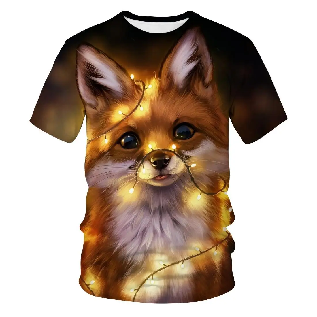 Распродажа детские футболки с 3d принтом животных лисы летние спортивные
