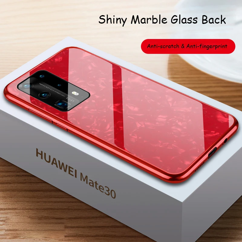 Роскошные Чехлы из закаленного стекла с мраморным рисунком трещин для Huawei P40 Pro Mate