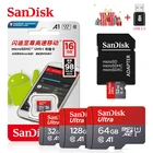 Двойной Флеш-накопитель SanDisk Micro SD карты 128 ГБ оперативной памяти, 32 Гб встроенной памяти, 64 ГБ оперативной памяти, 16 Гб встроенной памяти, ультра TF карты памяти класса 10, которая была карты флэш-памяти Micro SD mini карта + адаптер + кард-ридер