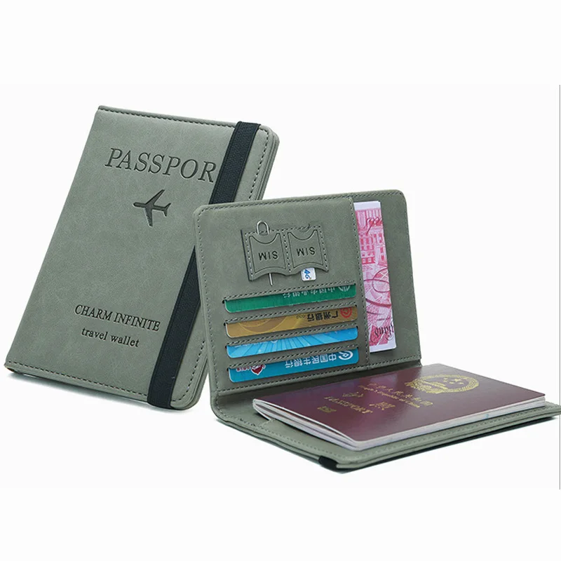 

Classical Slim PU Leather Travel Passport Wallet Holder RFID Blocking ID Card Case Cover Portable Fashion Purse Wallets