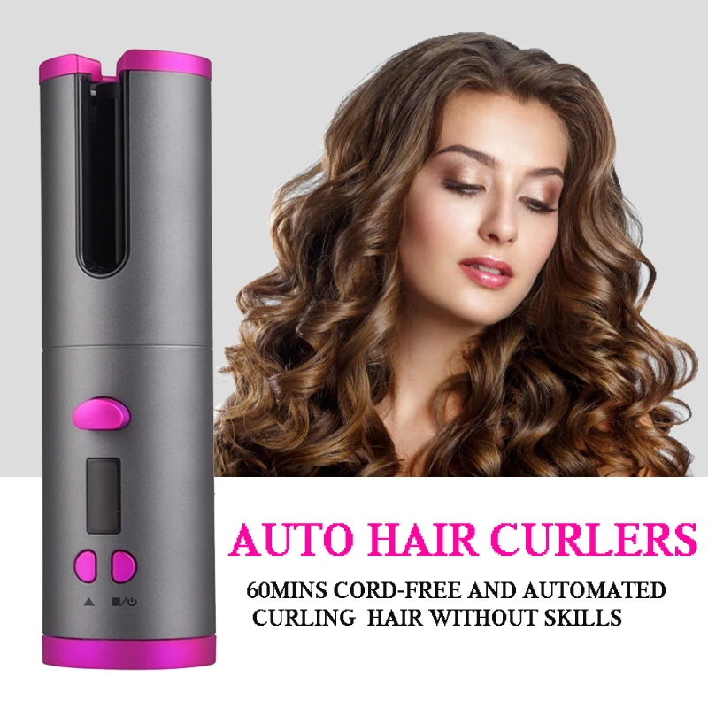

Automatic Hair Curler Hair Waver Tongs Beach Waves Iron Curling Wand USB Cordless Air Curler Auto Ceramic Wireless Curling Iron
