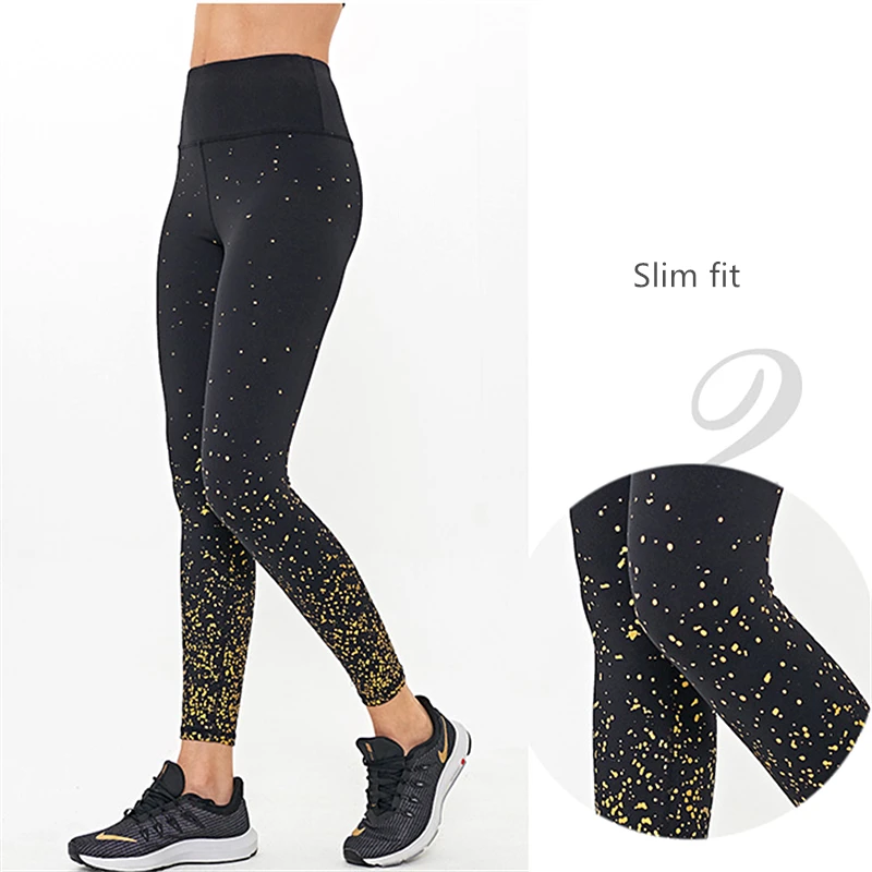 Леггинсы Oyoo женские с принтом звезд спортивные штаны для фитнеса и бега эффектом