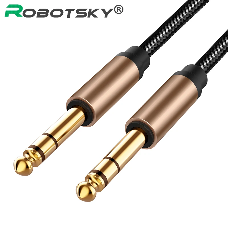 

6.5mm Jack Audio Cable Nylon Braided for Guitar Mixer Amplifier 6.35 Jack Male to Male Aux Cable 1.5m 1.8m Jack Cord AUX Cabo