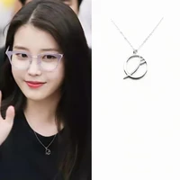 korean drama deluna hotel iu lee ji eun same necklace korean simple jewelry silver plated moon tree pendant