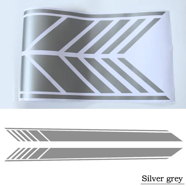 SilverGrey Стайлинга автомобилей гоночная сторона Stipe юбка наклейки тела Виниловая наклейка для Mercedes Benz GLA класс X156 GLA45 AMG GLA180 GLA200 GLA250 - Название цвета: SilverGrey