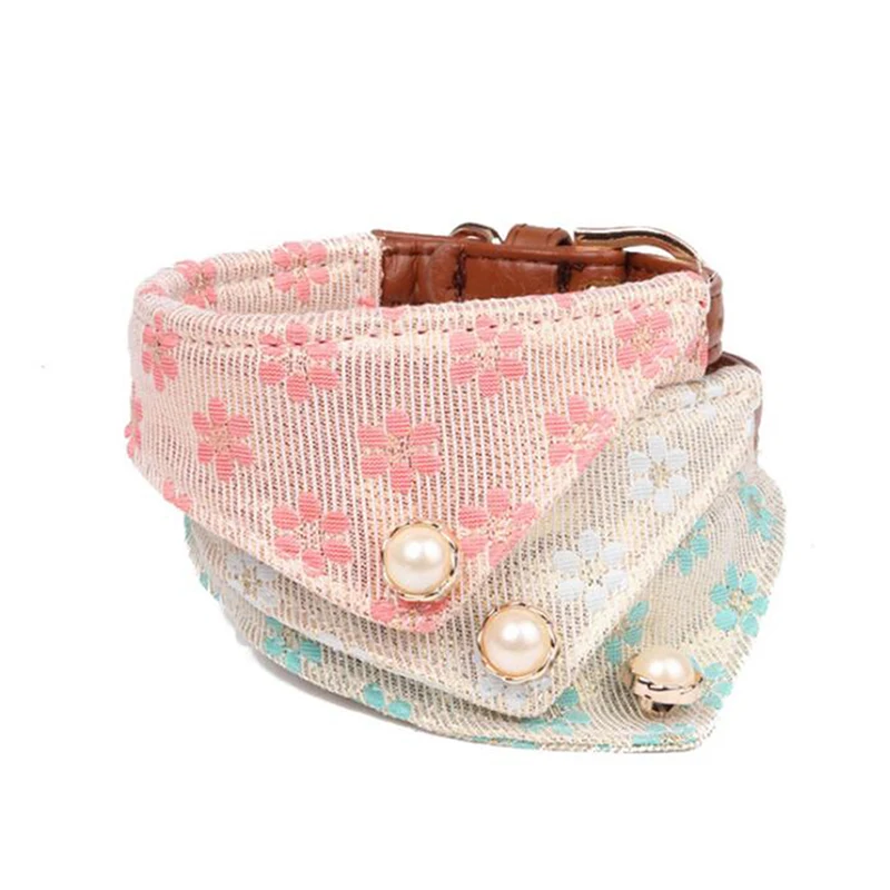 Модный милый нагрудник из искусственной кожи с цветочным принтом для домашних