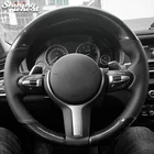 Блестящие пшеницы PU углеродного волокна Кожаный чехол на руль для BMW F33 428i 2015 F30 320d 328i 330i 2016 M3 M4 2014-2016