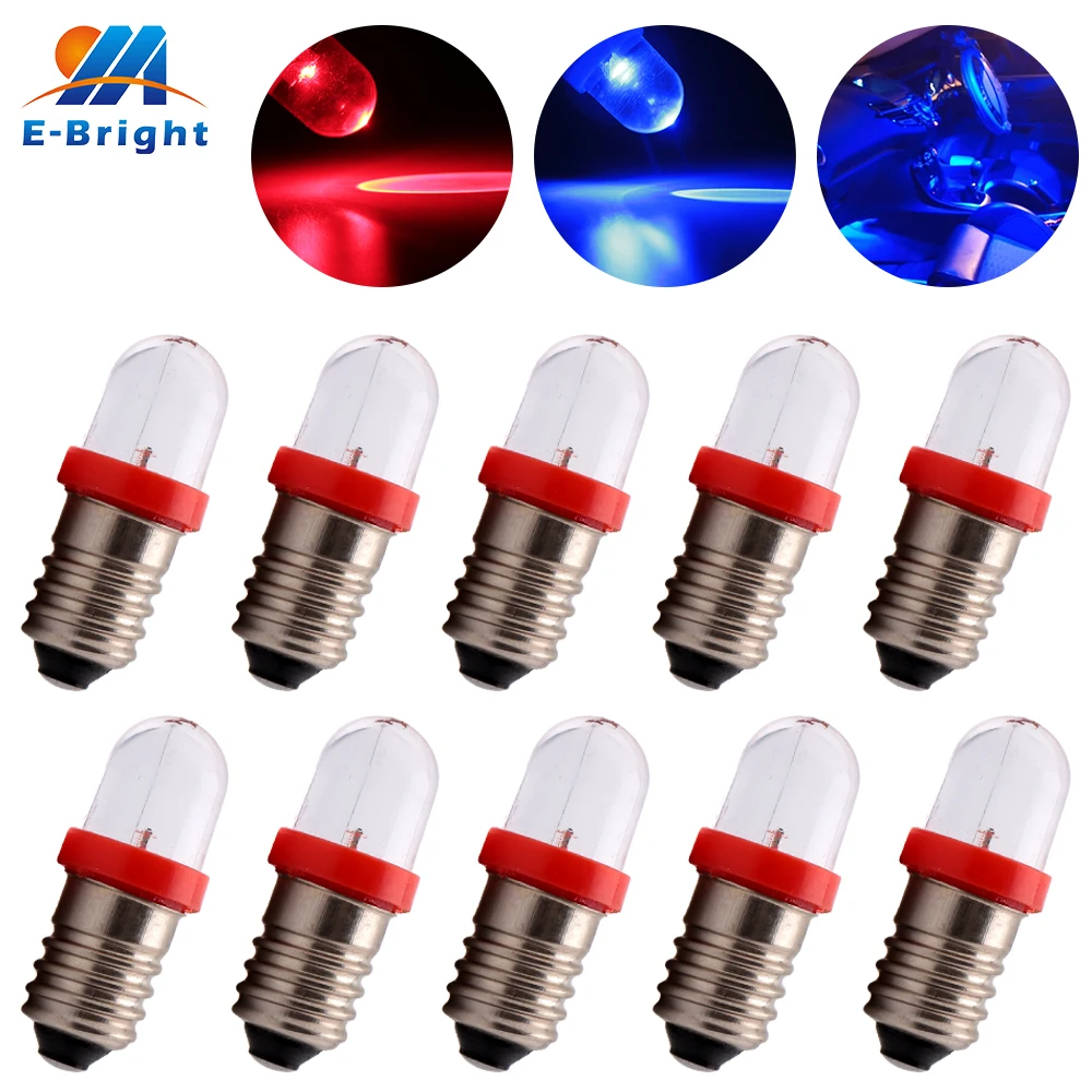 10 шт. DC 12 В E10 F8 1 SMD светодиодный лампы Автомобильный фонарик для внедорожника