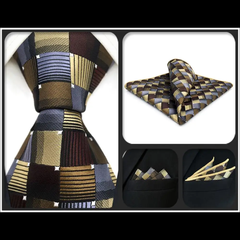 G03 многоцветный Checkes мужские набор галстуков модное Шелковое Розовое нарядное