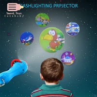 2020 kids story flashlight slide projector toy projector slide baby sleeping story early education toy child sleep light lamp