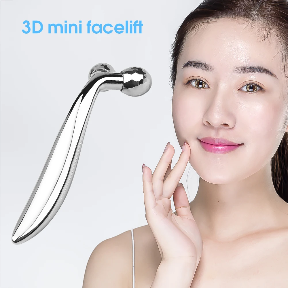 

3D Face lift Roller Massager Metal+ABS Massage Instrument 360 Rotate Roller Massager Y Shape For Face Lifting Wrinkle Remover