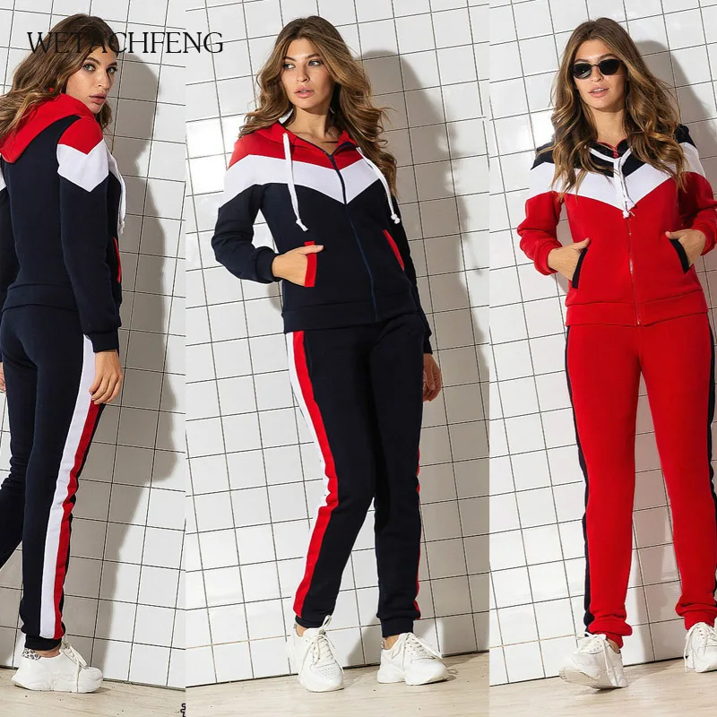 Женская одежда 2020 розовый спортивный костюм в полоску свитшот укороченный топ на