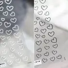 Милые черно-белые наклейки в форме сердца для дизайна ногтей 3D дизайн сделай сам аксессуары для ногтей Акриловые Украшения для маникюра