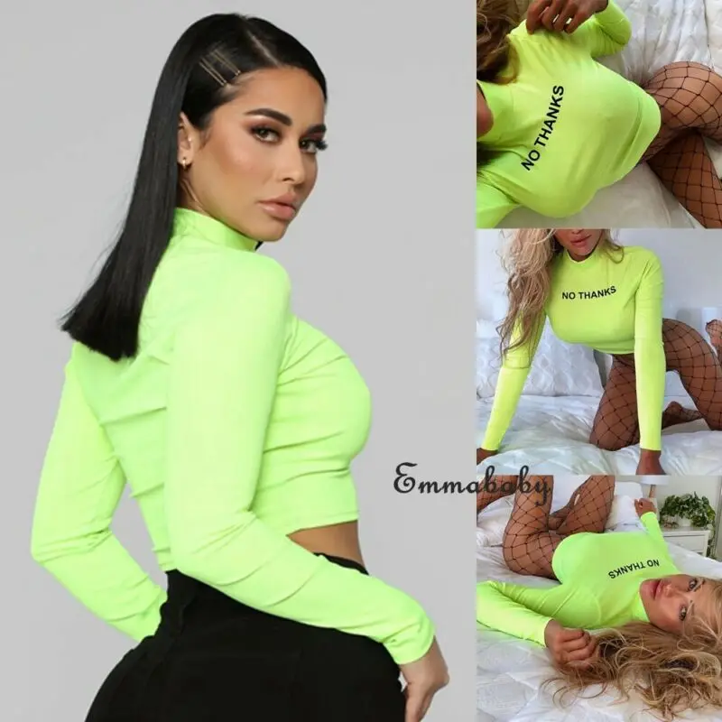 2019 NEW Ladies T Shirt Sexy Short Tees Tops Long Sleeve Plain T-Shirts For Women Print Stretch | Женская одежда