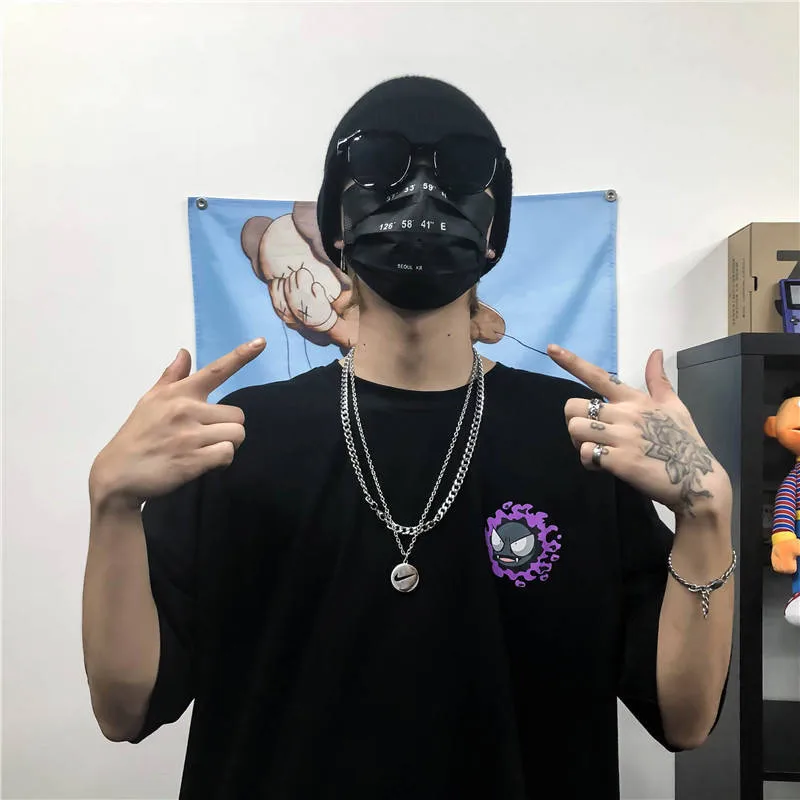 Футболка мужская в стиле Хай стрит милая уличная одежда Харадзюку С амином