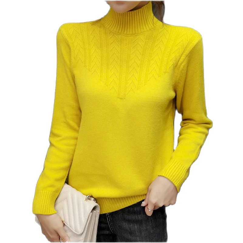 

Korean Semi-Turtleneck Sweaters Lady New Autumn/Winter Sweater Jacket Female Fashion Loose Thick Pullover Knitt Sweater Women