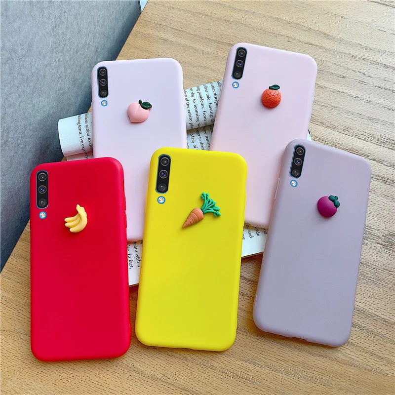 3D фрукты персик виноград силиконовые чехлы для samsung Galaxy A50 A20 A30 A60 A70 A20E A10E A80 A10S A20S M10 M20 M30S крышка