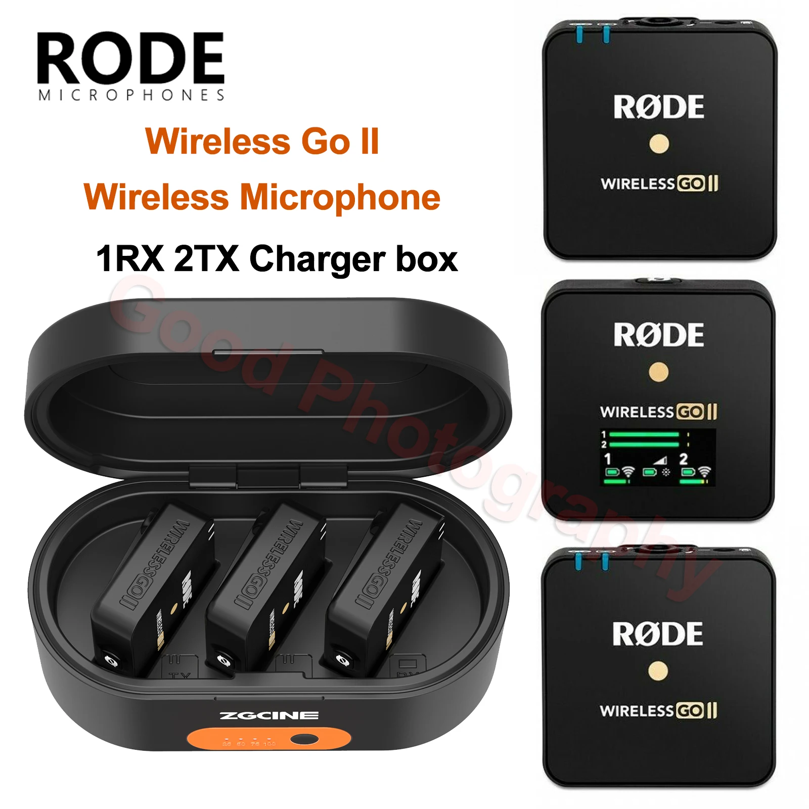 Rode Wireless Go II Microphone 200m Transmission Dual Channel Mic RX 2TX ZG-R30 Charger BOX Case for Phone DSLR Camera | Электроника
