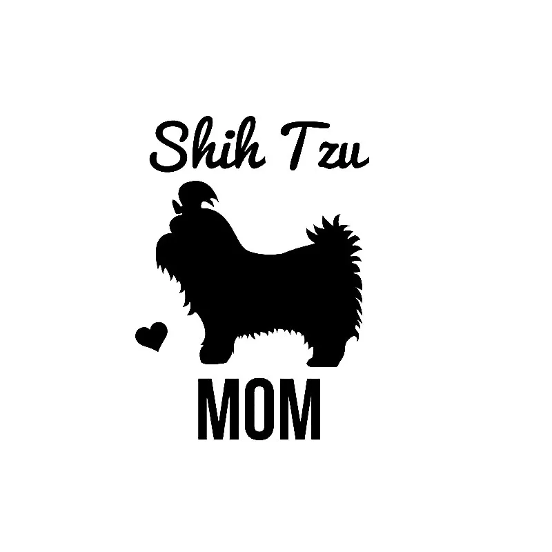 

Hot Car Sticker Cute Shih Tzu Lover Lovely Shih Tzu Mom Text Dog Accessories Vinyl Car Styling Cover Motorcycl PVC 13cm X 13cm