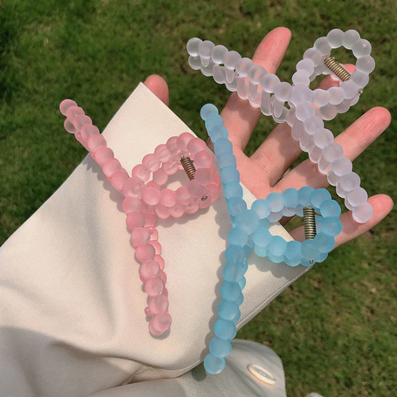 

Vintage Transparent Frosting Hair Claws Crab Acrylic Women Barrette Hair Clip Barrettes Styling Tools Girls Hair Accessories