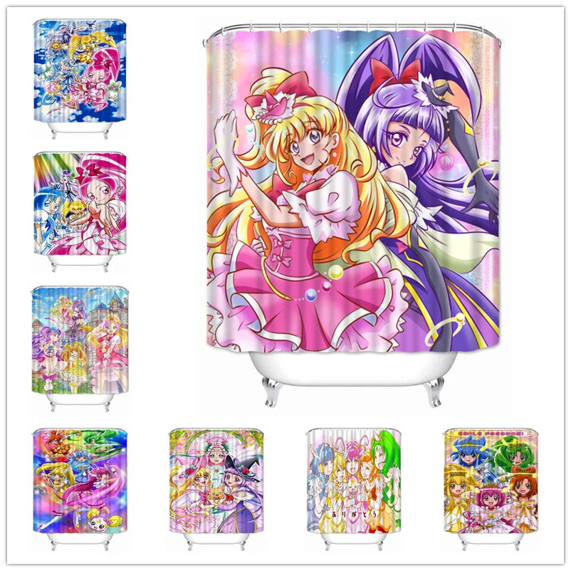 

Musife Custom High Quality smile precure Shower Curtain Waterproof Bathroom Polyester Fabric Bathroom Curtain