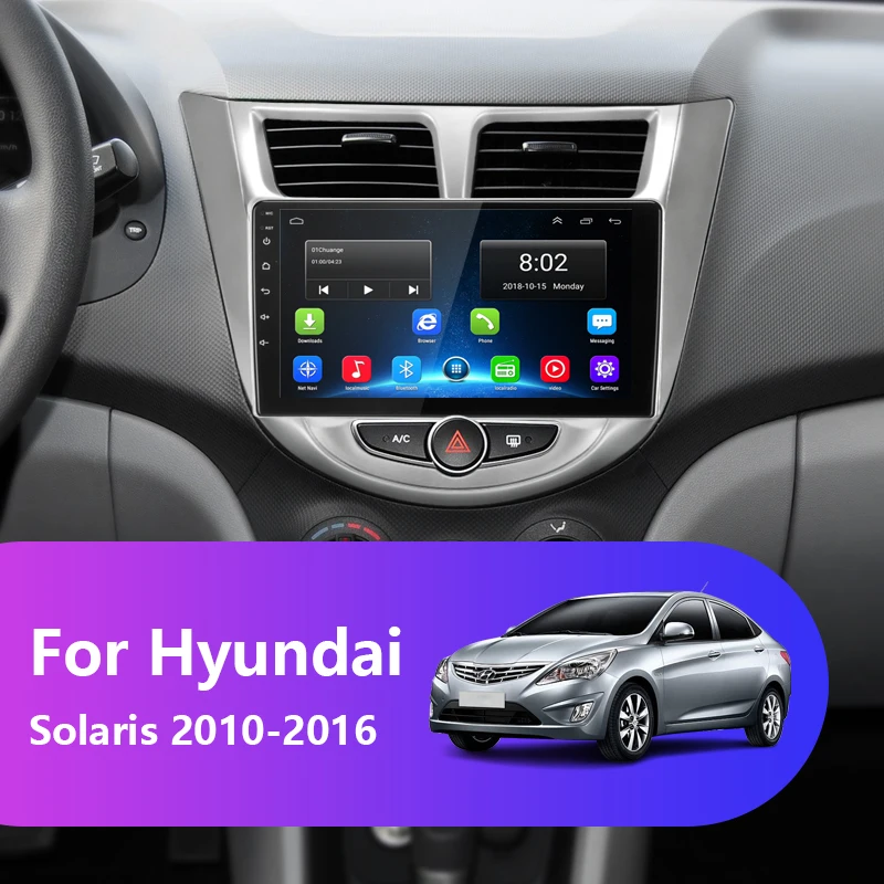 Vtopek 9 &quotАвтомобильный мультимедийный плеер для hyundai Solaris 2010 2016 радио 4G Аудио TPMS