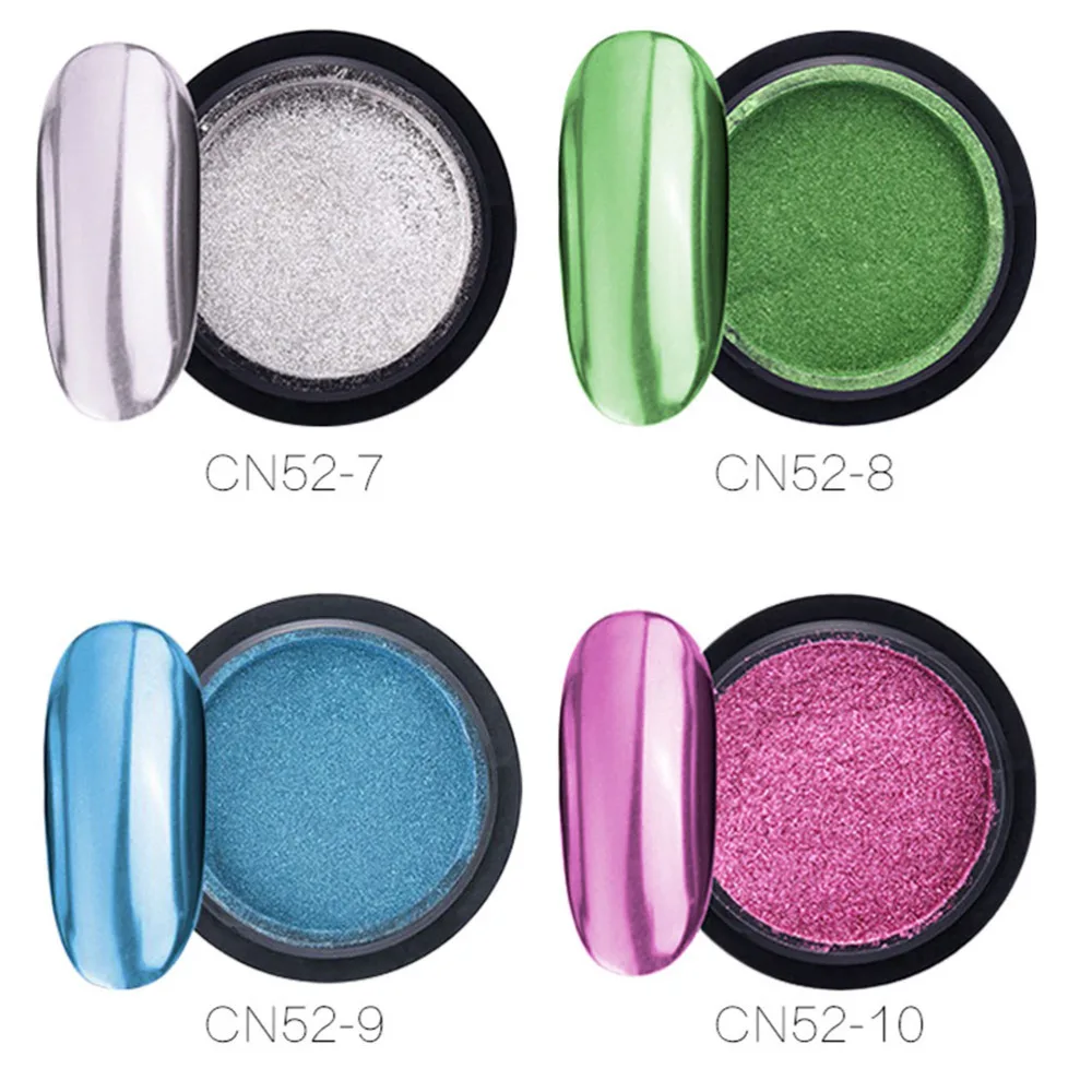 

14 Sets Nail Powder Metallic Nail Art Powder Mirror Effect Manicure Pigment with Sticks