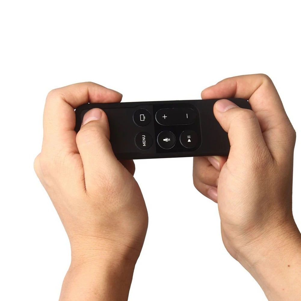 

Removable Durable Sleeve Shockproof Home Lanyard Portable Protective Case Silicone Black Remote Control Cover Soft For Apple TV4