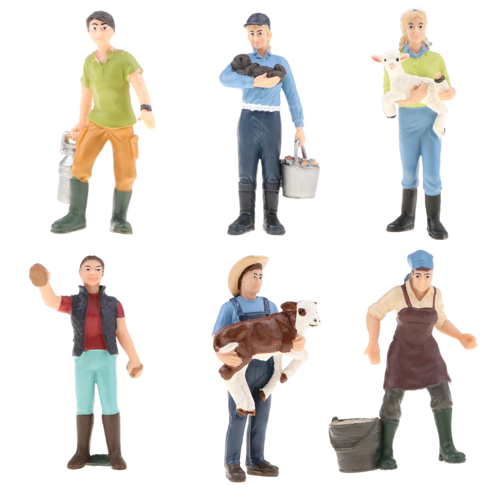 

6pcs/set Realistic Farmer Figurine Human Model Collection Kids Toy Gift