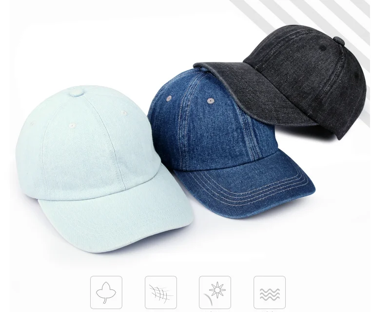 

2021 New Solid Denim Baseball Cap Snapback Hats Men Women Wash Cowboy Hats Bone Summer Autumn Hip Hop Jeans Cap