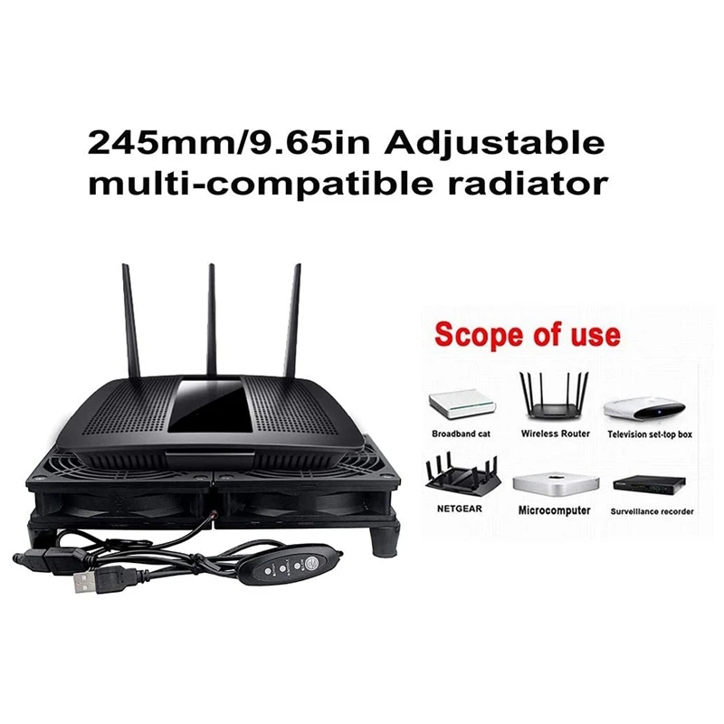 Двойной вентилятор ультра тонкий охлаждения USB подходит для роутера TV Box