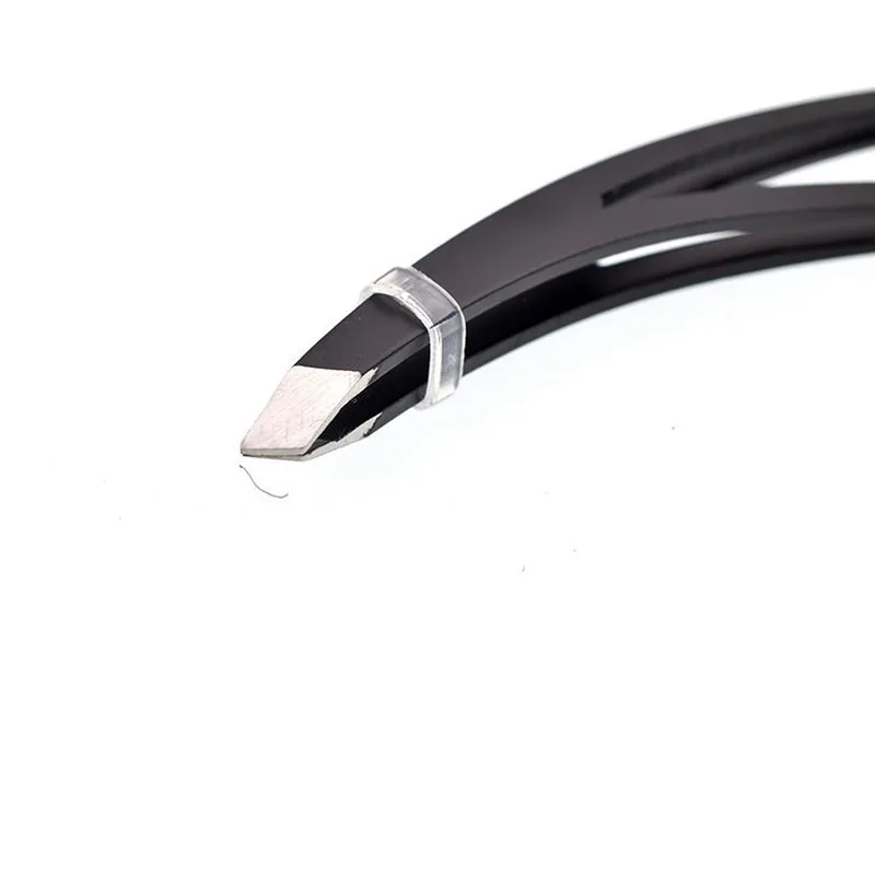 1PC Black Color Eyebrow Tweezer Hair Beauty Slanted Puller Stainless Steel Eye Brow Clips Makeup Tool Brand New