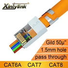Новый коннектор xintylink для кабеля ethernet CAT8, CAT7, rj45, 50U, CAT6A, сетевой штекер для кабеля ethernet SFTP, экранированный штекер локальной сети с отверстием