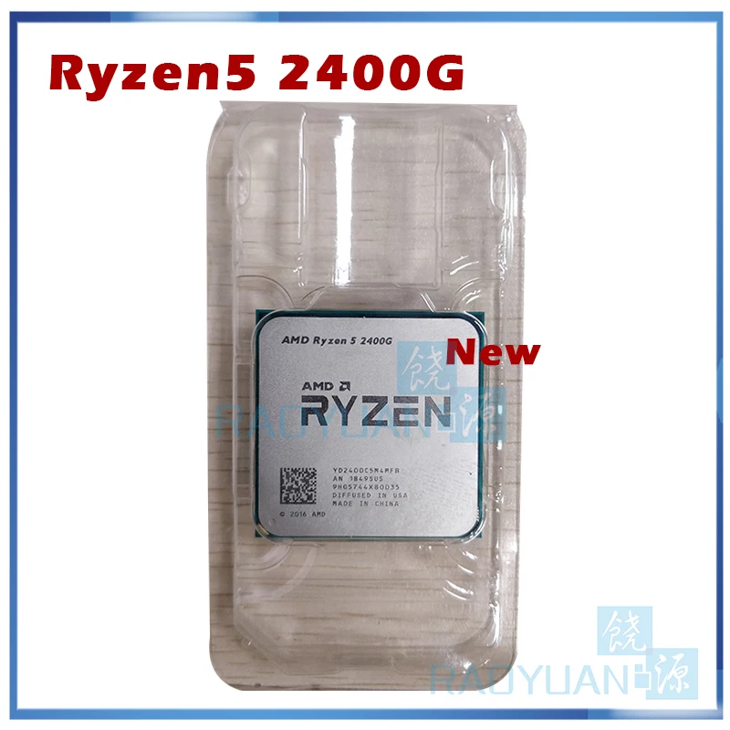 Новый процессор AMD Ryzen 5 2400G R5 3 6 ГГц четырехъядерный восьмипоточный 65 Вт YD2400C5M4MFB